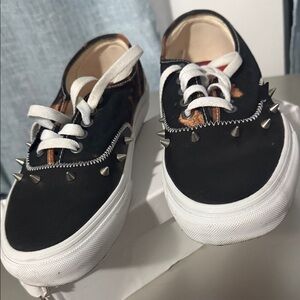 Vans Black and White Spiked Sneakers